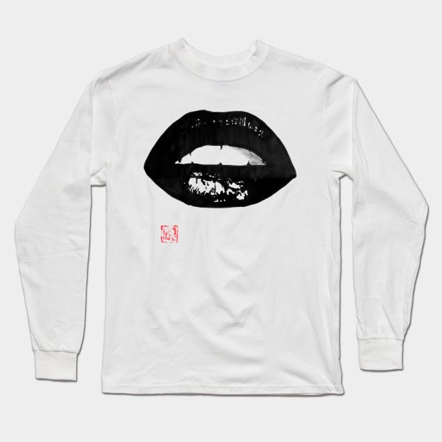 lips Long Sleeve T-Shirt by pechane